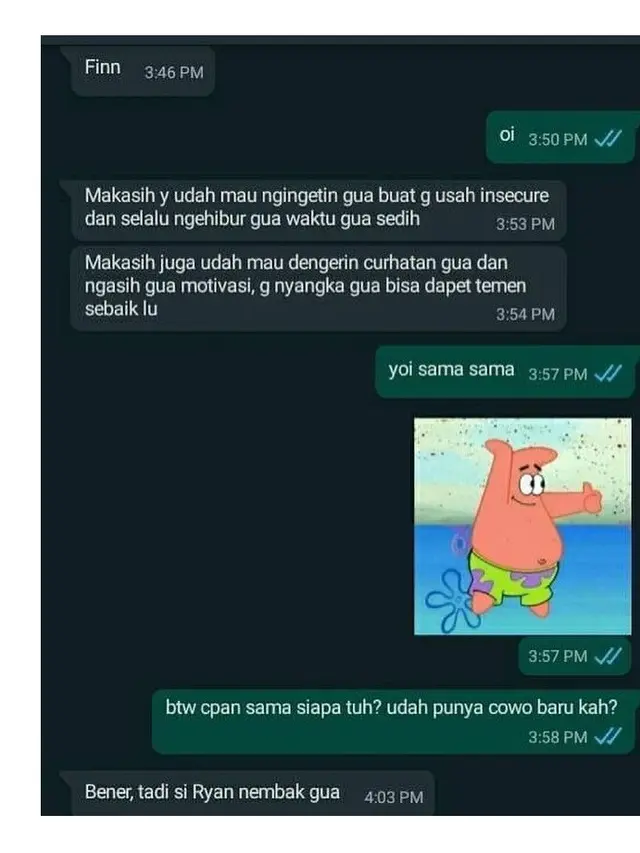 6 Chat Absurd Balas Pakai Stiker WhatsApp Patrick Star Ini Kocak