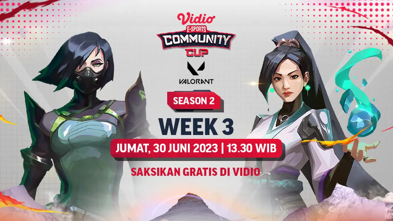 GRATIS di Vidio, Live Streaming Valorant Vidio Community Cup Season 2 Week 3 Jumat, 30 Juni