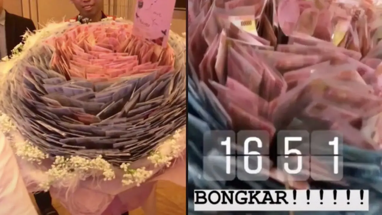 Viral Wanita Ini Dapat Hadiah Buket Uang Senilai Rp 80 Juta, Bikin Iri Warganet