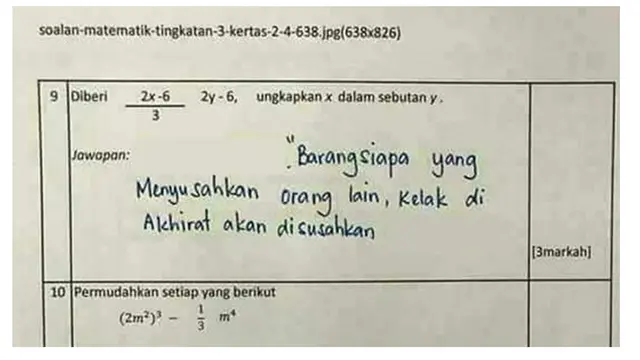 6 Jawaban Murid saat Mengerjakan Soal Matematika Ini Bikin Tepuk Jidat