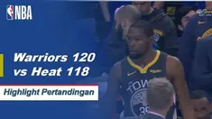 Kevin Durant mencetak skor 39 ketika Warriors mendapatkan kemenangan atas Heat, 120-118.