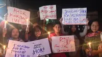 Pendukung Ahok di Mako Brimob Kelapa Dua bertahan hingga malam (Liputan6.com/ Ady Anugrahadi)