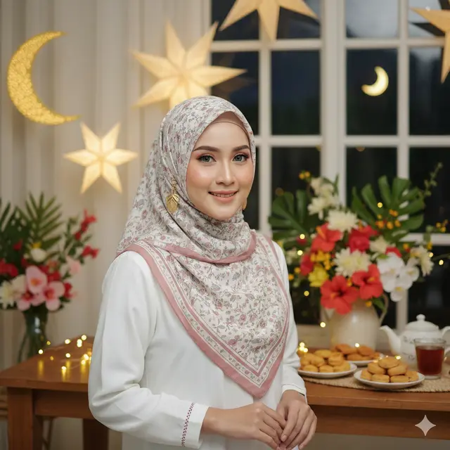 Fashion Hijab untuk Lebaran 2026 (Foto: Gemini AI)