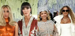 Red carpet Met Gala tidak hanya jadi panggung bagi pasangan selebriti, juga ibu dan anak. Seperti Beyonce-Blue Ivy, Kate Moss-Lilly Moss, hingga Kris Jenner-Kim Kardashian [Photo by Jamie McCarthy / GETTY IMAGES NORTH AMERICA / Getty Images via AFP dan @kimkardashian]