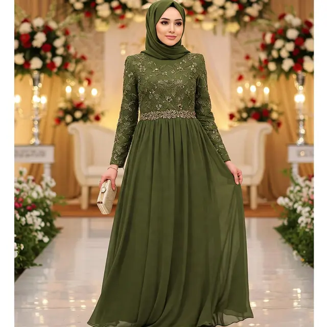 5 Inspirasi Baju Seragam Kondangan Hijab Warna Hijau, Adem dan Modis