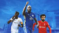 Ilustrasi - Tammy Abraham, Romelu Lukaku, Mohamed Salah (Bola.com/Adreanus Titus)