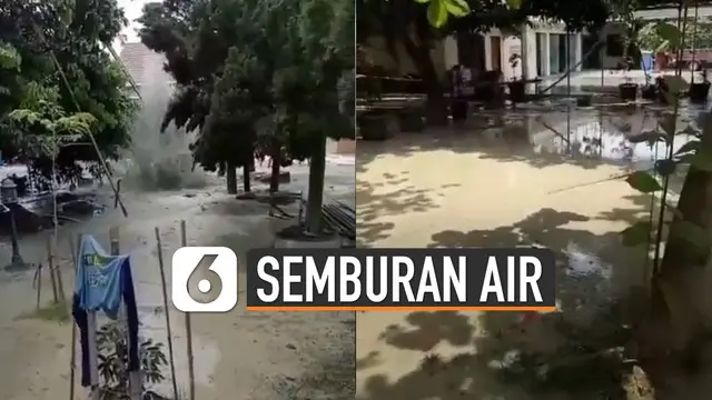 Baru-baru ini beredar video semburan air berwarna gelap seperti lumpur keluar dari tanah. Kejadian itu terjadi saat penggalian sumur.