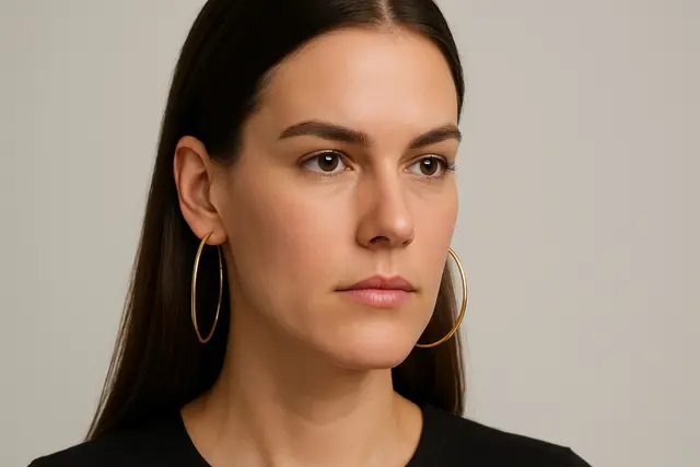 1. Anting Hoop Tipis dan Panjang