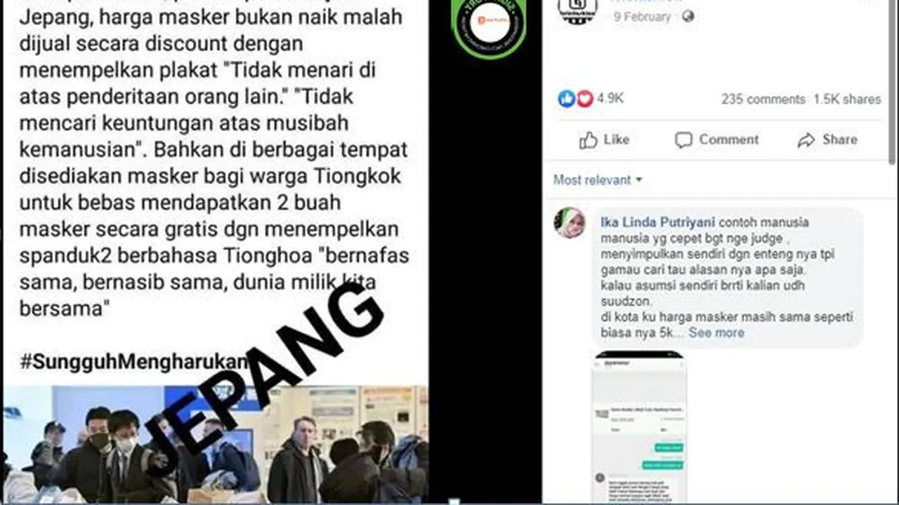 Cek fakta masker jepang