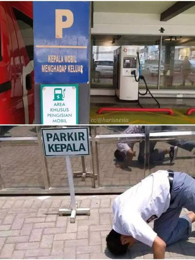 10 Potret Larangan Parkir Nyeleneh, Tulisannya Kocak