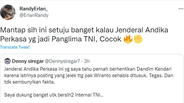 Jokowi Pilih Jenderal Andika Perkasa Jadi Calon Panglima TNI, Warganet: Pengalaman Beliau Banyak