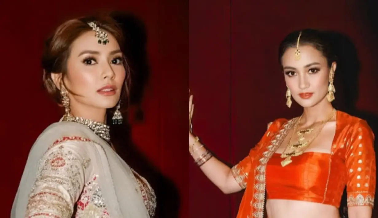 <p>Sesuai dengan nama filmnya, saat premier, Masayu dan Atiqah tampil totalitas mengenakan lahenga khas perempuan India. Keduanya tampil dengan mengenakan warna lehenga berbeda. [@masayuanastasia/@atiqahhasiholan]</p>
