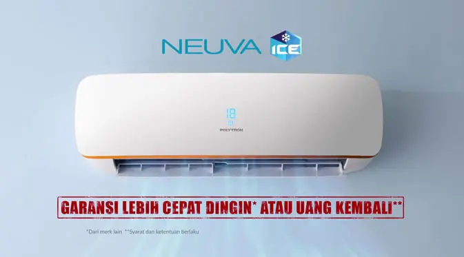 Ilustrasi air conditioner dengan teknologi High Efficiency Cooling Engine.