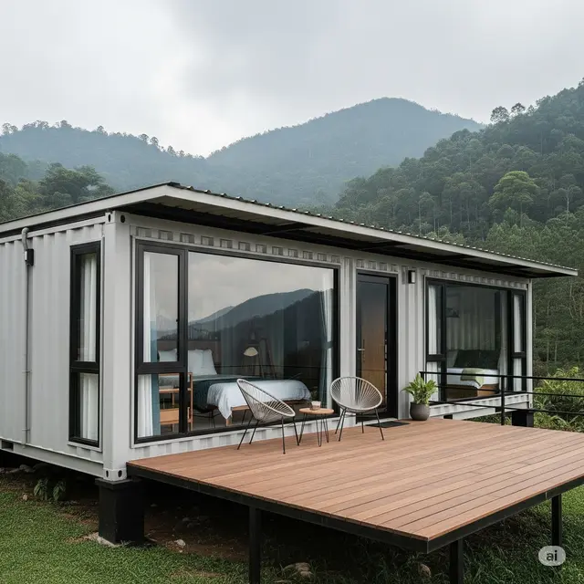 Rumah Sederhana di Pegunungan yang Cantik (Foto: ChatGPT)