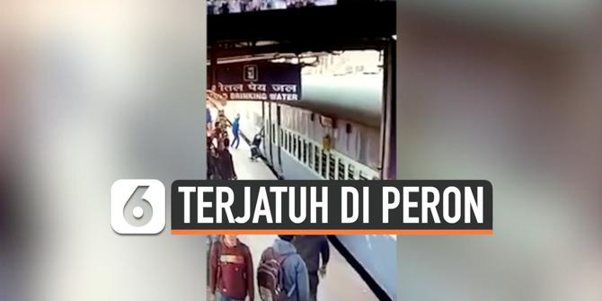 VIDEO:  Rekaman Pria Terjatuh Saat Naik Kereta yang Berjalan