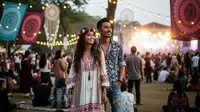 Prompt AI Edit Foto Festival Musik Gaya Boho Outdoor untuk Konten Media Sosial