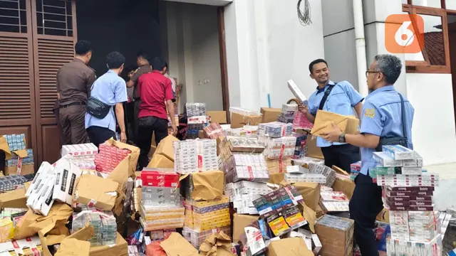Rokok ilegal disita Kejaksaan Negeri Kabupaten Sukabumi. (Liputan6.com/Fira Syahrin).