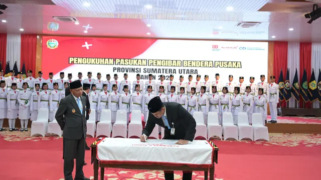 Gubernur Bobby Nasution Kukuhkan 173 Paskibraka Sumut 2025