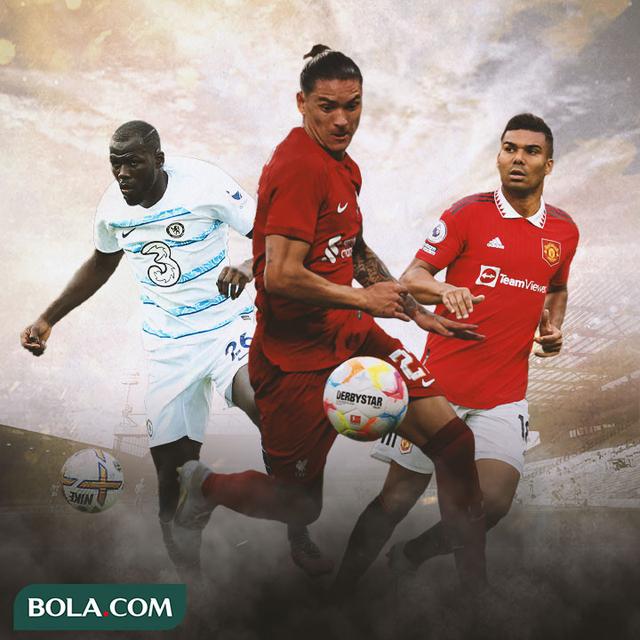 Ilustrasi - Kalidou Koulibaly, Darwin Nunez, Casmiro