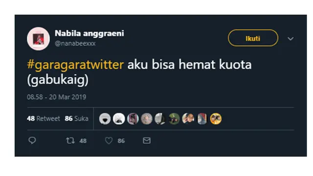 Gara-gara twitter (Sumber: Twitter/@nanabeexxx)