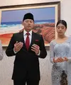 Sebelum resmi dilantik, AHY bersama istri dan anaknya pun terlihat berdoa. Keluarga ini pun tampil dengan busana formal. [dok. Bintang Radityo]