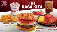 Dalam rangka peringatan hari kemerdekaan Indonesia yang ke-78, McDonald’s Indonesia menghadirkan kampanye 'Ini Rasa Kita', menampilkan menu-menu spesial berdasarkan kekayaan kuliner nusantara yaitu balado. (dok. McDonald's Indonesia)