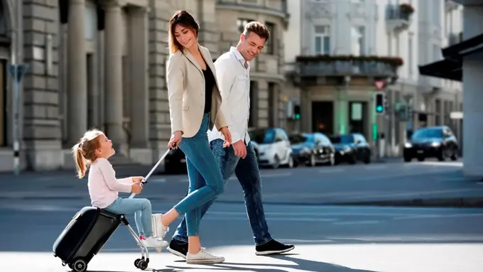 Koper sekaligus kereta anak