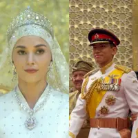 Tampilan Gagah Pangeran Abdul Mateen saat respsi pernikahan. [Instagram]