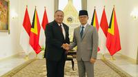 Pertemuan bilateral antara Menlu RI Sugiono dan Menlu Timor Leste Bendito dos Santos Freitas di Kantor Kemlu RI, Senin (3/3/2025). (Dok. Kemlu RI)