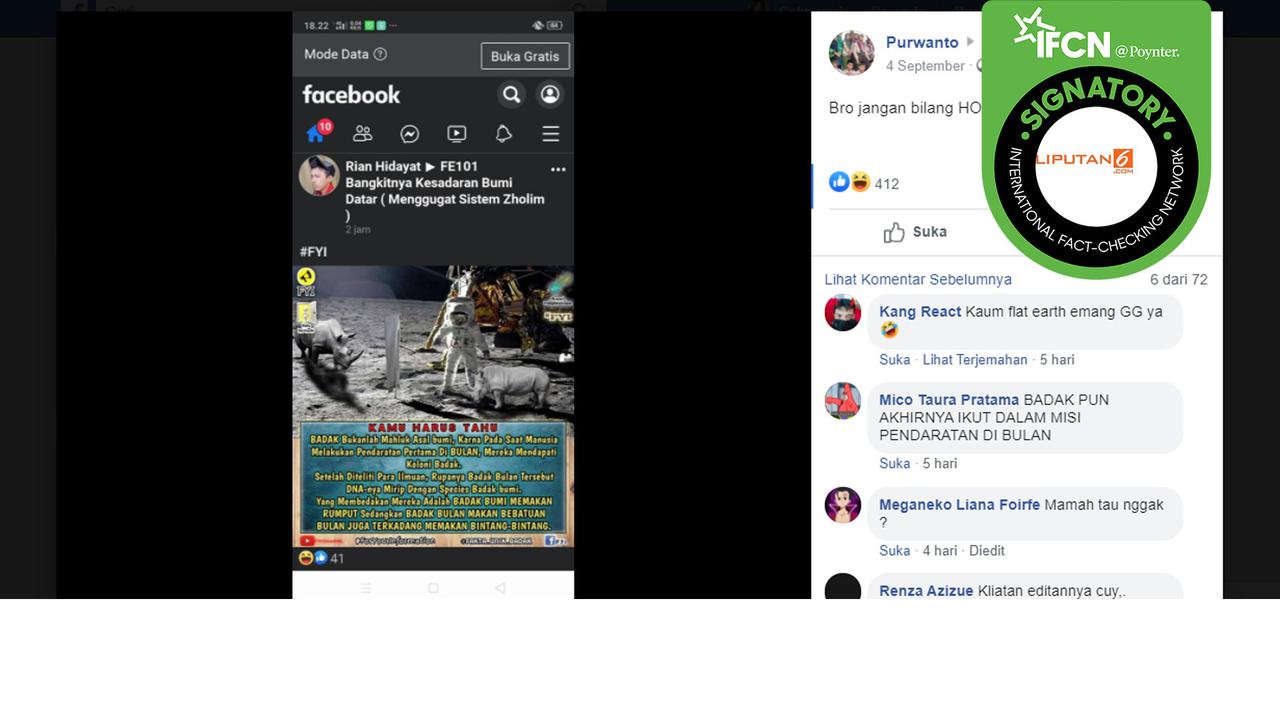 Hoaks Badak Makhluk Bulan