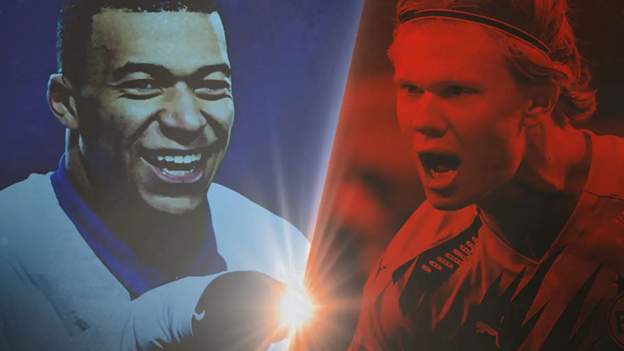 Ilustrasi - Kylian Mbappe Vs Erling Haaland