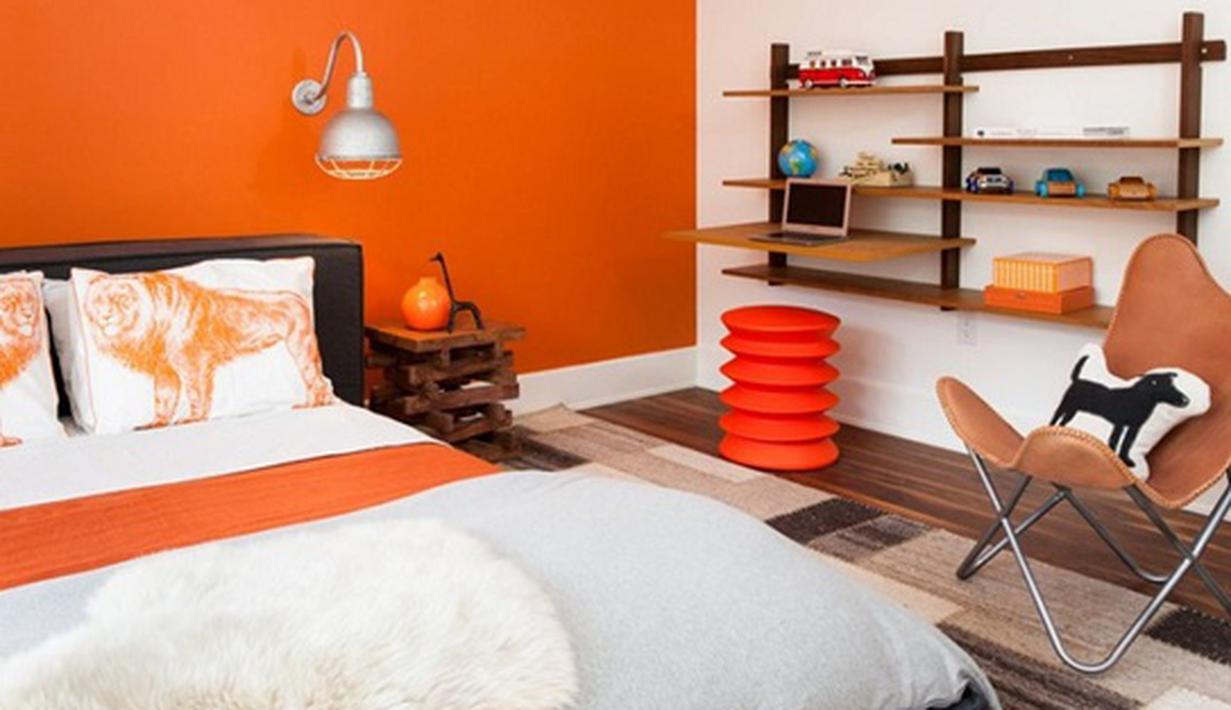 Download Desain Kamar Dengan Cat Warna Orange 