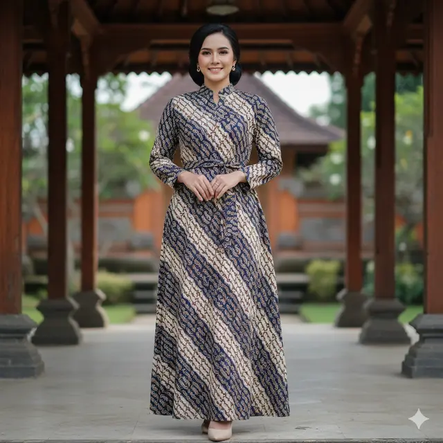 7 Inspirasi Gamis Batik Motif Parang untuk Seragam Organisasi Wanita Resmi, Tampilan Elegan dan Berwibawa