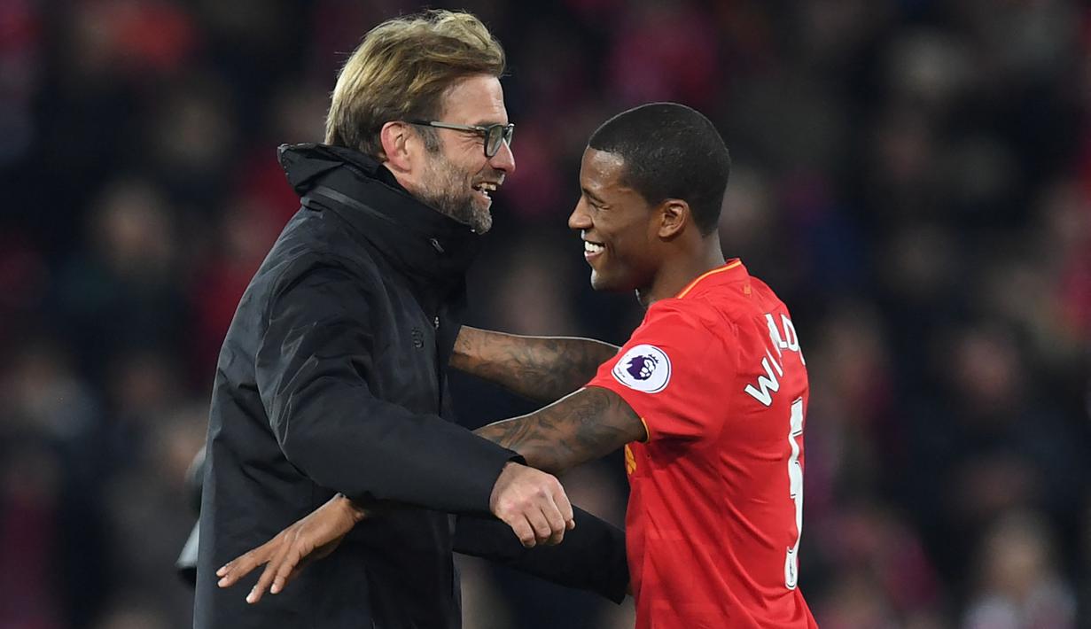 Georginio Wijnaldum menjadi salah satu rekrutan cerdas Klopp dalam karir manajerialnya. Gelandang Belanda tersebut memainkan 237 pertandingan di bawah Klopp sebagai gelandang box-to-box yang sangat berguna bagi Liverpool. (AFP/Paul Ellis)