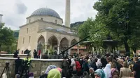 Pembukaan kembali Masjid Aladza di Foca, Bosnia, pada Sabtu 4 Mei 2019 (AFP Photo/BRIN)