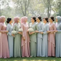 Model Baju Bridesmaid ala Malaysia (Ilustrasi AI)