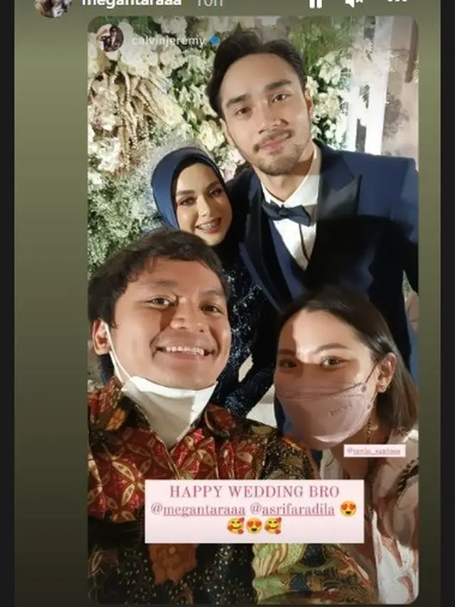 Calvin Jeremy hadir di resepsi pernikahan Achmad Megantara  (Foto: Instagram/@megantaraaa)