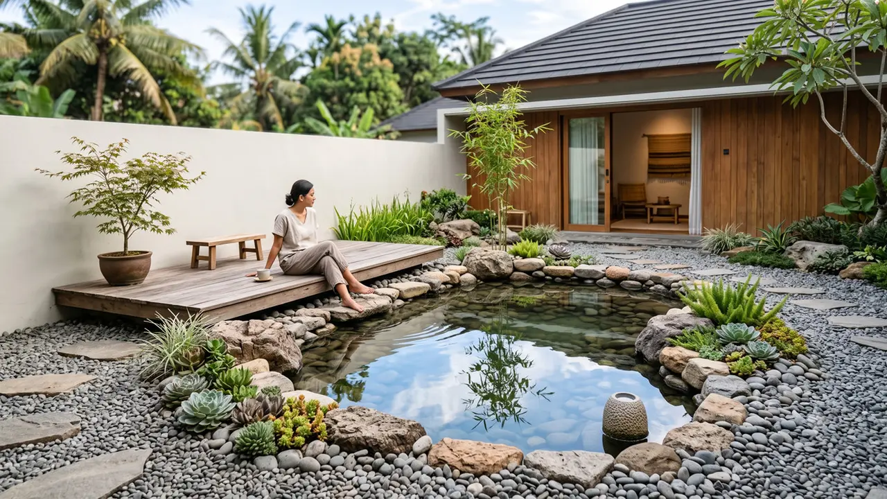 Taman Kering Bergaya Japandi