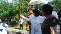 Ketua PDIP Megawati Seokarnoputri dan Wali Kota Surabaya Tri Rismaharini atau Risma. (Liputan6.com/Dhimas Prasaja)