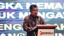 Wakil Presiden Jusuf Kalla memberikan sambutan saat Rakornas Badan Pengawas Pemilu (Bawaslu) di Jakarta, Senin (10/12). Rakornas untuk memperkuat koordinasi pengawasan Pemilu 2019 di tingkat pusat, provinsi dan kabupaten/kota. (Liputan6.com/Faizal Fanani)