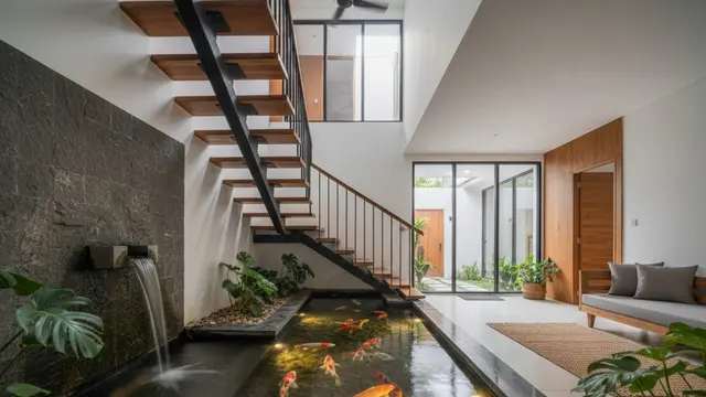 7 Model Rumah Kecil tapi Luas dengan Kolam Ikan Minimalis, Bikin Hunian Terlihat Adem dan Elegan