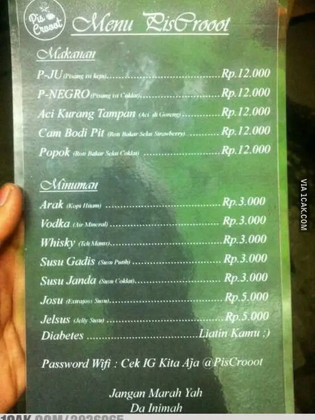6 Nama Makanan Nyeleneh di Daftar Menu Ini Bikin Pembeli Mikir Keras