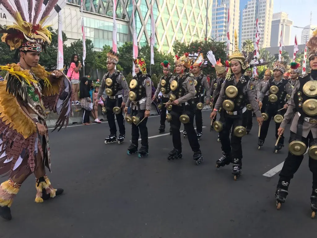 Kontingen dari Polri saat parade ASEAN