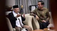 Capres Jokowi Saat Berbincang Santai dengan Cawapres Ma'ruf Amin di Istana Negara, Jakarta. (Foto/Istmewa)