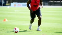 Romelu Lukaku pada sesi latihan pertama bersama Manchester United (MU). (Harry How / GETTY IMAGES NORTH AMERICA / AFP)