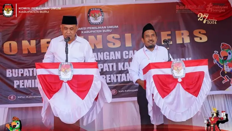 Bakal paslon Calon Bupati dan Calon Wakil Bupati Ikram Umasugi-Sudarmo resmi daftar Pilkada Buru 2024 ke Komisi Pemilihan Umum Daerah (KPUD) Buru pada Kamis 29 Agustus 2024.