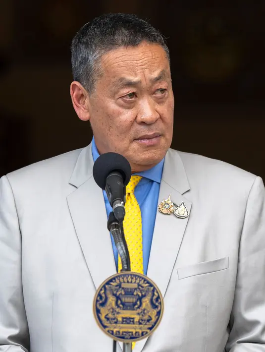 Hari ini, Rabu (14/8/2024), Mahkamah Konstitusi di Bangkok memutuskan langkah Srettha Thavisin mengangkat pengacara yang pernah menjalani hukuman penjara menjadi anggota kabinet tidak memenuhi standar etika. (Chanakarn Laosarakham/AFP)