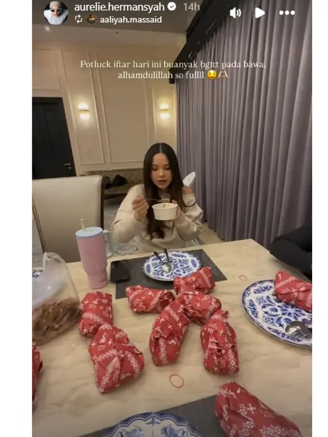 6 Potret Dapur dan Meja Makan di Rumah Aaliyah Massaid saat Bukber Geng Artis