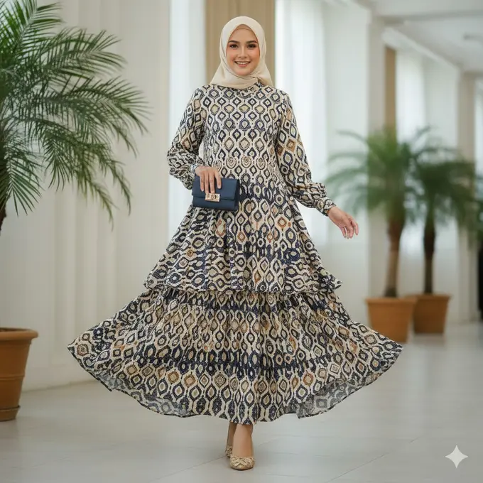 Model Gamis Batik Bahan Rayon Terbaru 2025