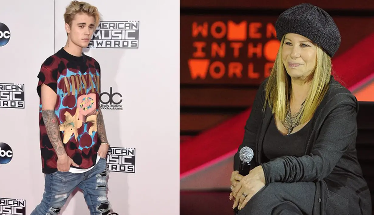 Justin Bieber, terus mengembangkan kariernya di bidang musik. Berbagai cara dilakukan Justin, dan salah satunya adalah bertemu dengan seorang penyanyi legendaris, Barbra Streisand. (AFP/Bintang.com)